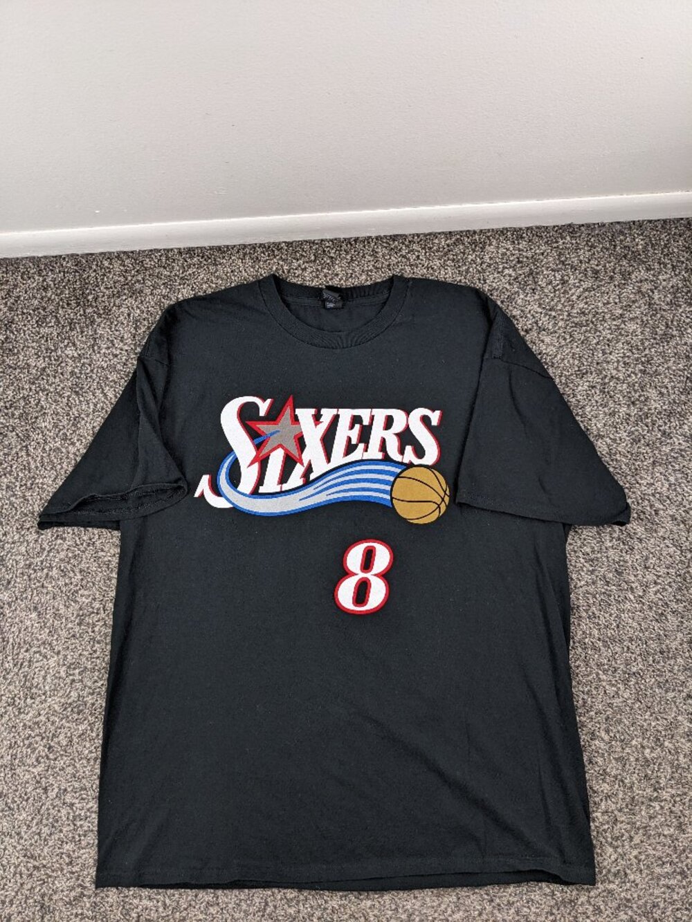 Aaron McKie T-Shirt Jersey Philadelphia 76ers Sixers Vintage Logo 25th Mens XL